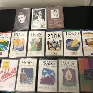Praise Christian music and others cassettes.